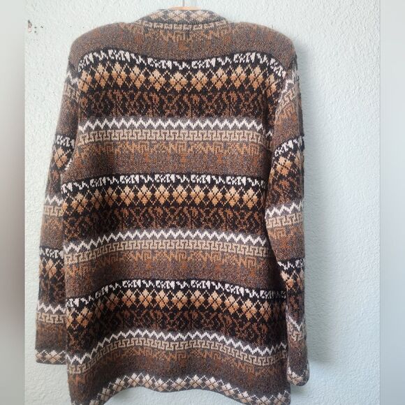 Alpaca Imports Patterned Cardigan Sweater Alpaca Wool - Picture 4 of 9